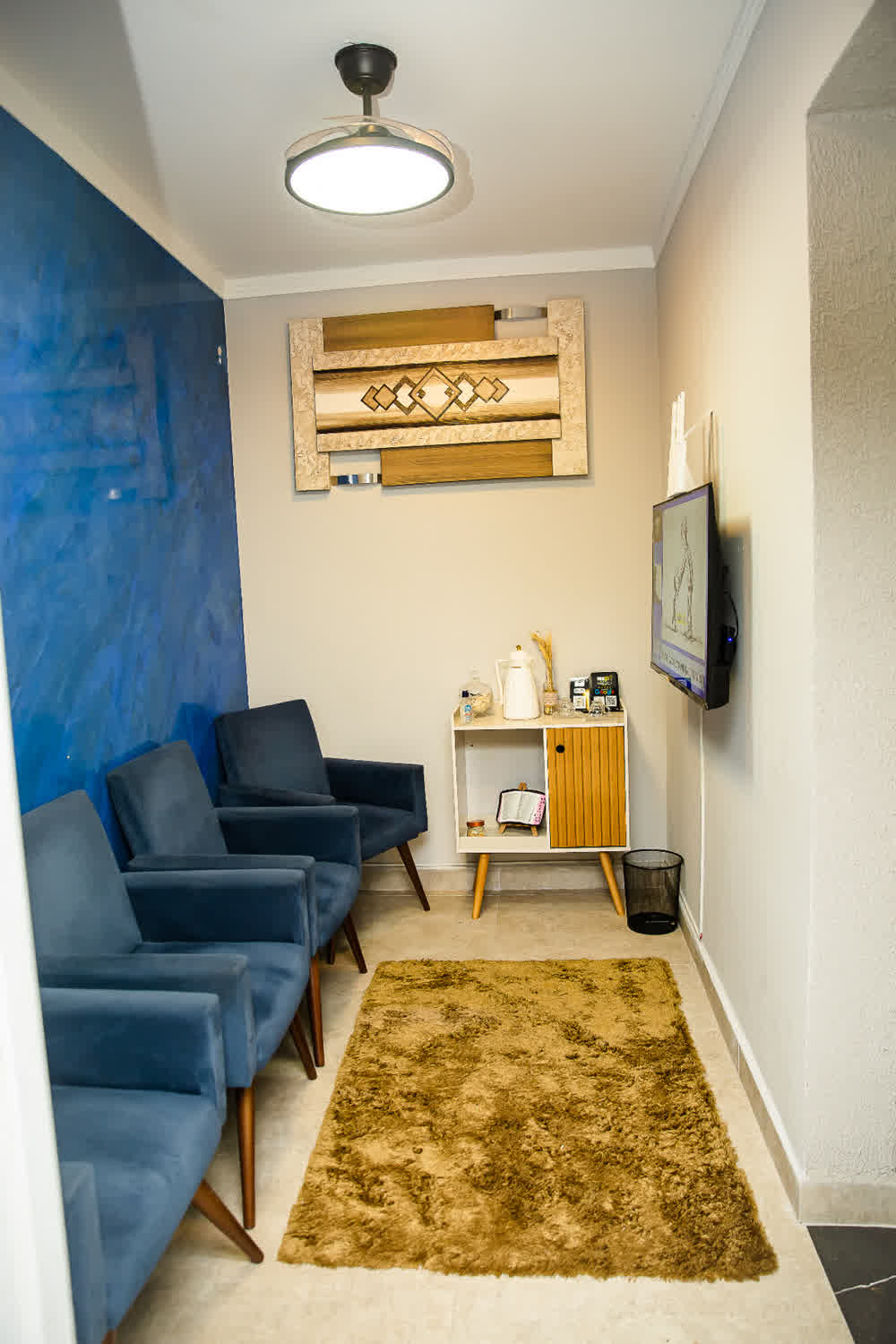 Poltronas da recepção em detalhe